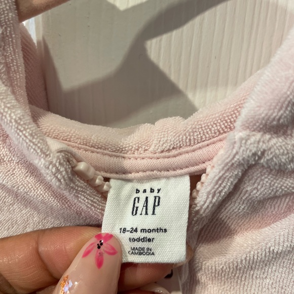 Baby GAP Pink Terry Romper with Unicorn Hood 18-24 months - Picture 5 of 7